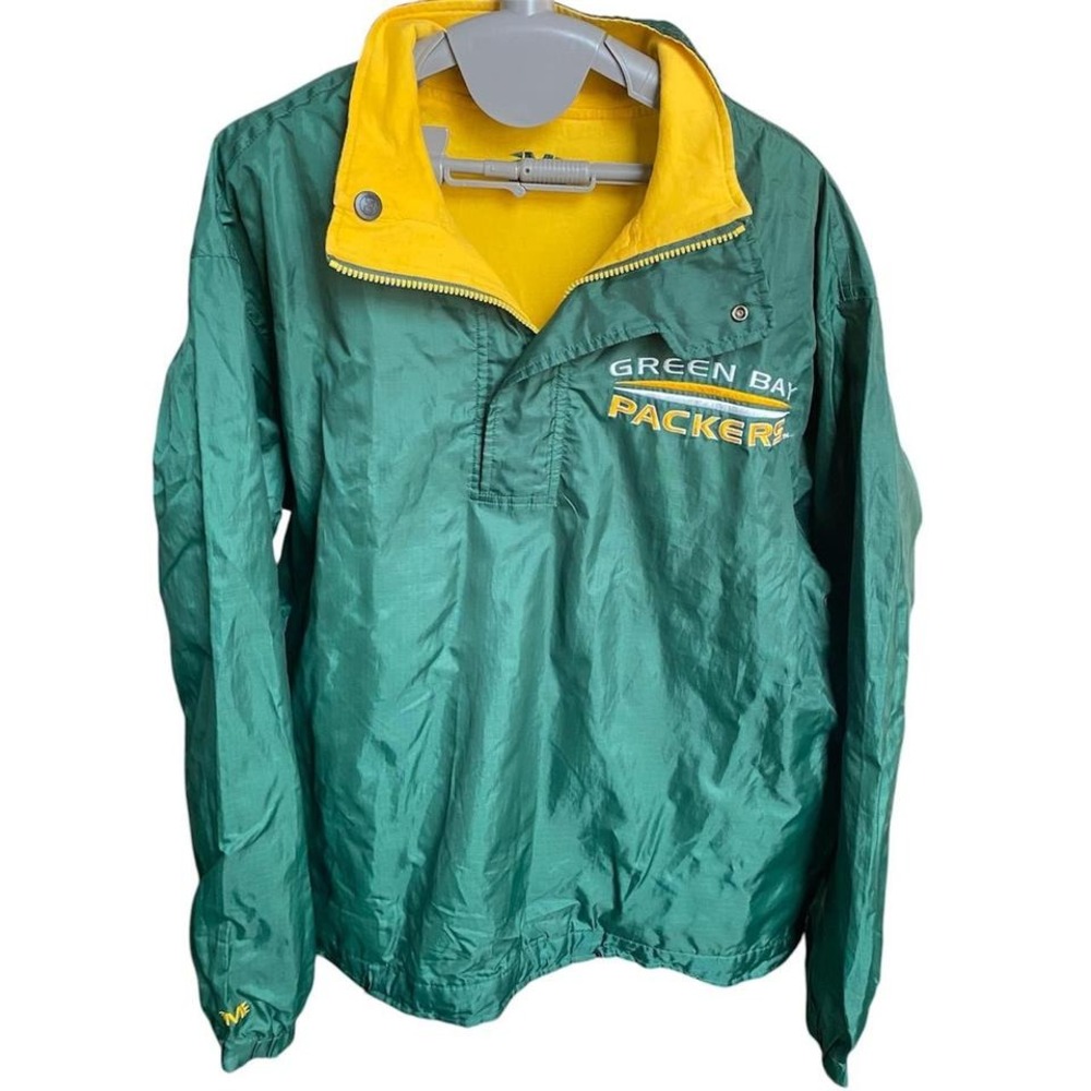 Vintage Green‎ Bay Packers reversible windbreaker pull over jacket  size large - Picture 2 of 8